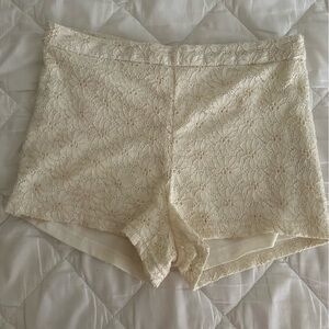 Free People Ivory Lace Shorts